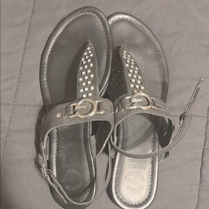 Black Sandals with Silver Studs